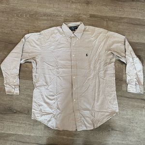 Ralph Lauren Large Men’s Orange and Green Dress Shirt